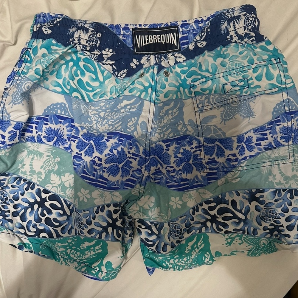 Vilebrequin Blue and Green Patterned Swim Shorts